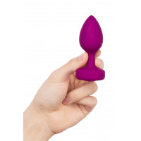 Анальна пробка із вібрацією B-Vibe Vibrating Jewel Plug S/M Pink Ruby, силіконова, рожева