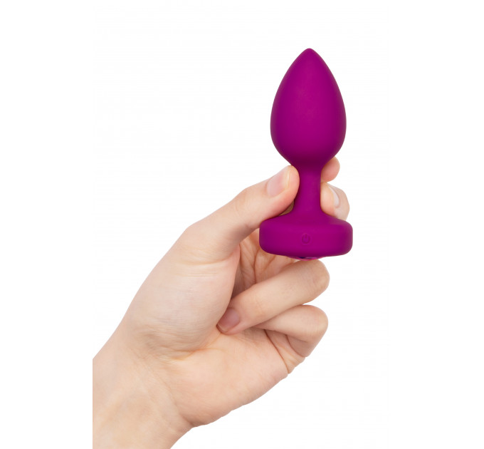 Анальна пробка із вібрацією B-Vibe Vibrating Jewel Plug S/M Pink Ruby, силіконова, рожева