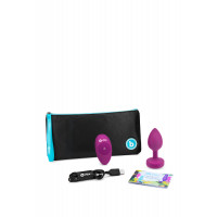 Анальна пробка із вібрацією B-Vibe Vibrating Jewel Plug S/M Pink Ruby, силіконова, рожева