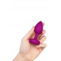 Анальна пробка із вібрацією B-Vibe Vibrating Jewel Plug S/M Pink Ruby, силіконова, рожева