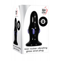 Анальна пробка скляна з вібрацією A&E REAR ROCKER VIBRATING GLASS ANAL PLUG