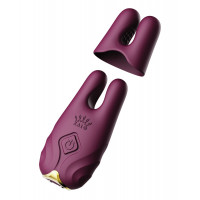 Бездротові вібруючі затискачі для сосків ZALO Nave Vibrating Nipple Clamps фіолетовий