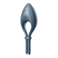 Ерекційне смарт кільце з вібрацією Satisfyer Bullseye Connect App, сірий