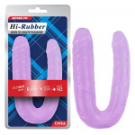 Фаллоимитатор двухсторонний Chisa Hi-Rubber, фиолетовый 45 см