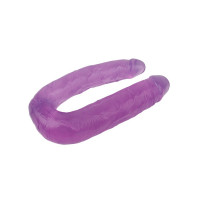 Фалоімітатор двосторонній Chisa Hi-Rubber, фіолетовий 45 см