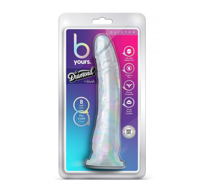 Фаллоимитатор реалистичный, на присоске Blush B Yours прозрачный, 22.2 х 5 см