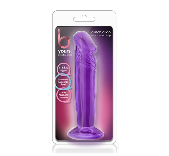 Фаллоимитатор реалистичный, на присоске Blush Yours Sweet N фиолетовый, 16.5 х 3.8 см