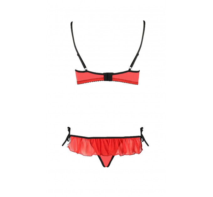 Комплект белья с открытой грудью Cherry Passion, 2 предмета, красный, S/M