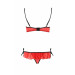 Комплект белья с открытой грудью Cherry Passion, 2 предмета, красный, S/M