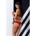 Комплект белья с открытой грудью Cherry Passion, 2 предмета, красный, S/M