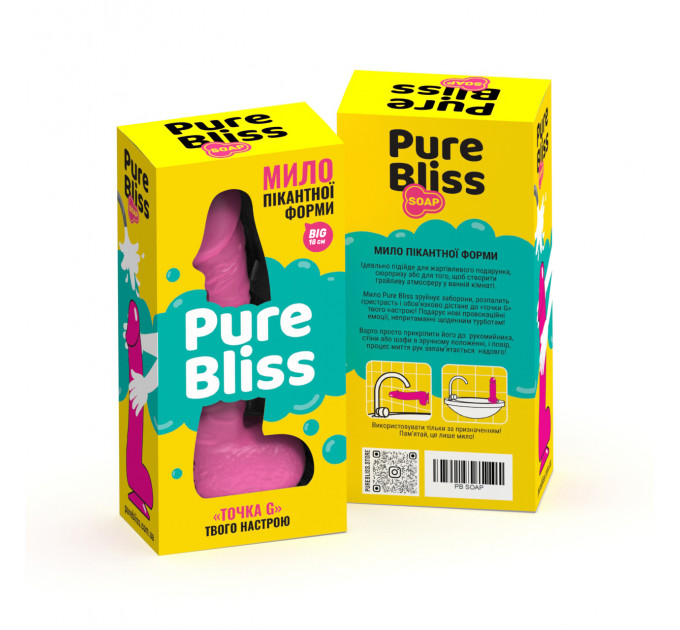 Мыло член на присоске Pure Bliss BIG розовый, 18 см