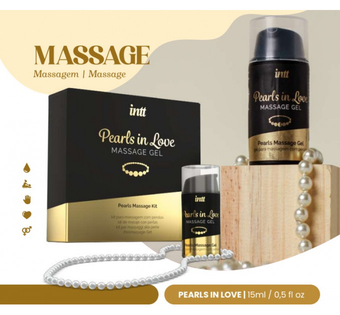 Набор для интимного массажа Intt Pearls in Love, 15 мл, с гелем и жемчужным ожерельем