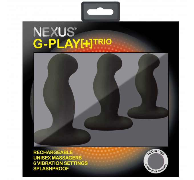 Набор вибраторов унисекс Nexus G-Play Trio Plus S/M/L, черный