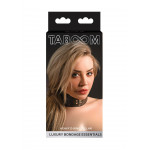 Ошейник с D-образным кольцом и заклепками Taboom, веганская кожа, черный, 44 см