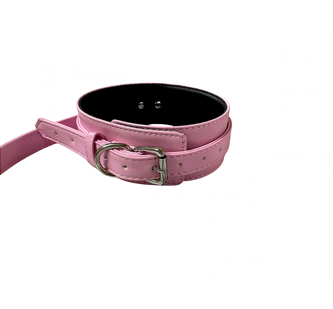 Ошейник с поводком DS Fetish Collar with leash pink