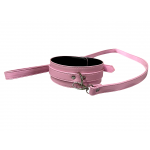 Ошейник с поводком DS Fetish Collar with leash pink