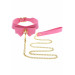 Ошейник с поводком Taboom Malibu Collar and Leash из веганской кожи, розовый
