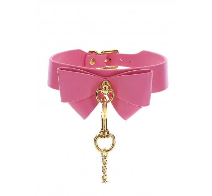 Ошейник с поводком Taboom Malibu Collar and Leash из веганской кожи, розовый