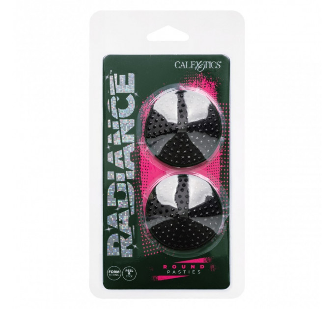 Пестисы на соски со стразами Radiance CalExotics, самоклеящиеся, черные