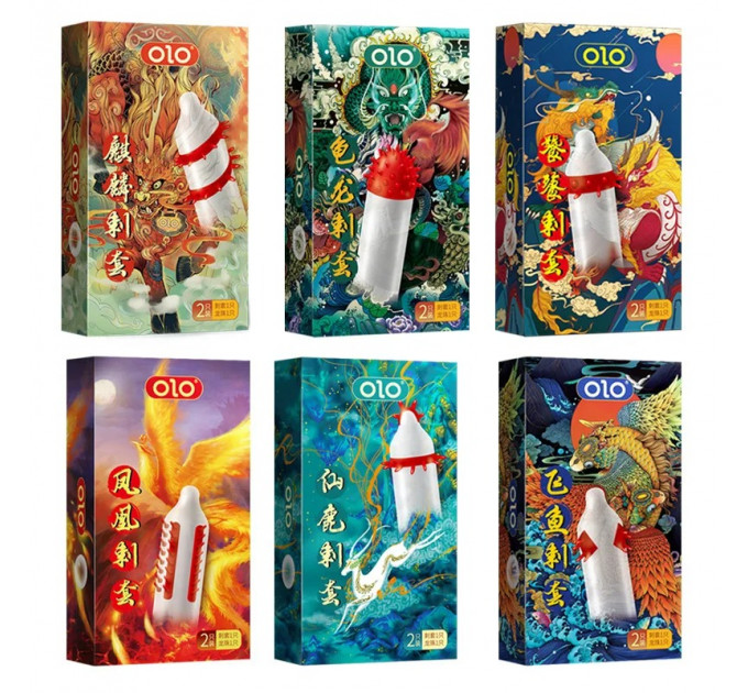 Презерватив OLO с усиками + шарик "Phoenix Spiny condom" (в комплекте 1 презератив + 1 шарик)
