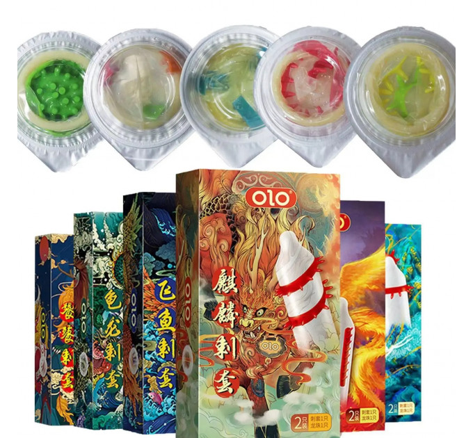 Презерватив OLO с усиками + шарик "Phoenix Spiny condom" (в комплекте 1 презератив + 1 шарик)