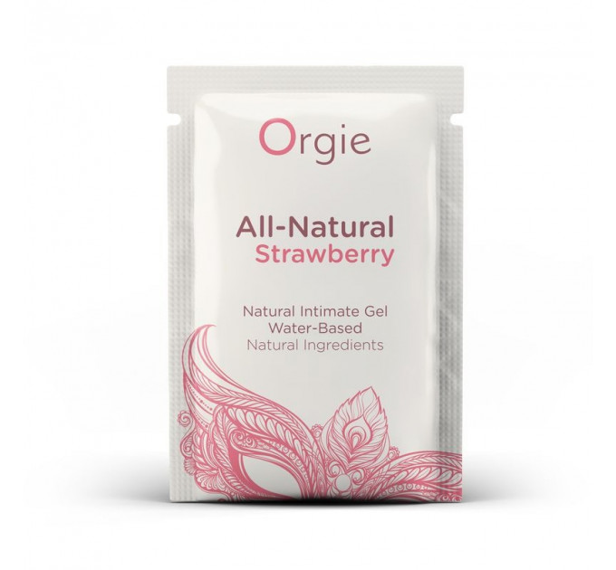 САШЕТ/Лубрикант на водной основе со вкусом клубники All Natural Strawberry, 2 мл Orgie