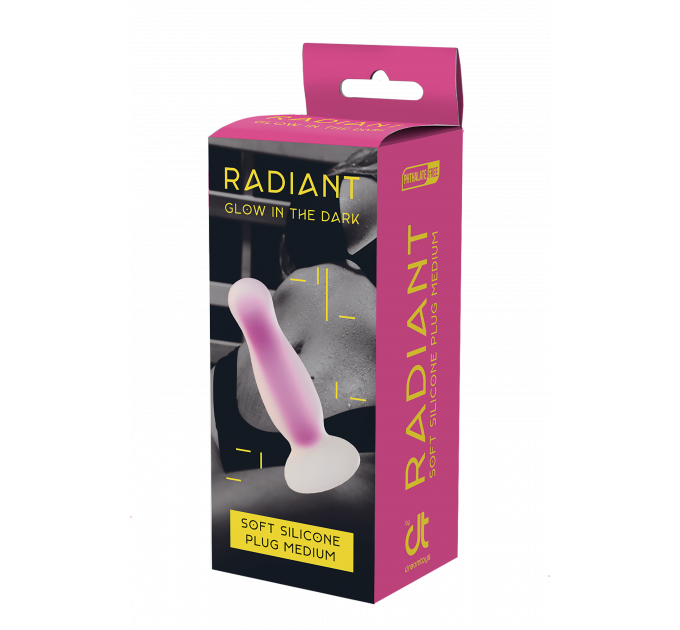 Светящаяся анальная пробка Dream Toys RADIANT SOFT SILICONE GLOW IN THE DARK PLUG MEDIUM PURPLE