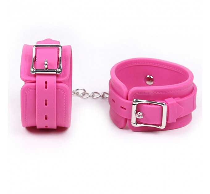 Силиконовые наручники Silicone hand cuff pink