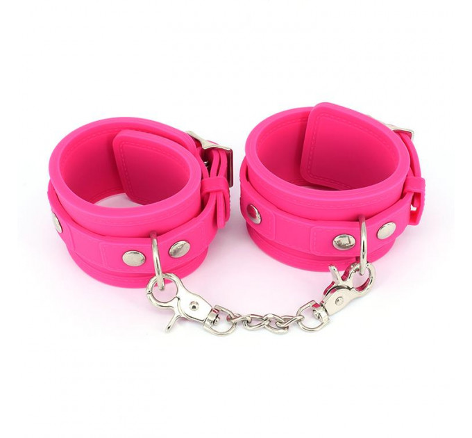Силиконовые наручники Silicone hand cuff pink