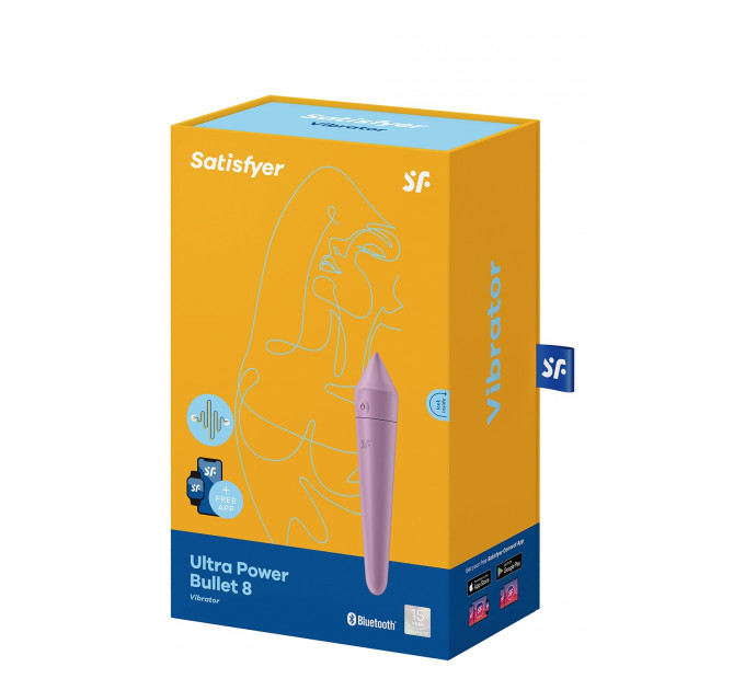 Мощная вибропуля с функцией управления смартфоном Satisfyer Ultra Power Bullet 8, сиреневый
