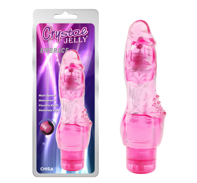 Вибратор Chisa Crystal Jelly Embrace с рельефом в области клитора для дополнительной стимуляции