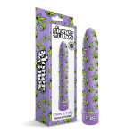 Вибратор нереалистичный с принтом Stoner Vibes Global Novelties, фиолетовый, 20.3 х 3.8 см