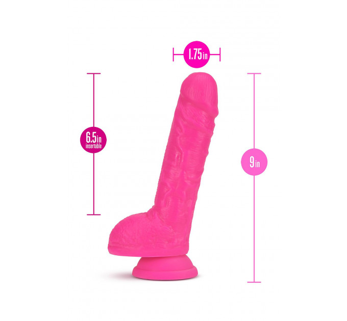 Фаллоимитатор с двойной плотностью Blush NEO 9 INCH DUAL DENSITY DILDO NEON PINK