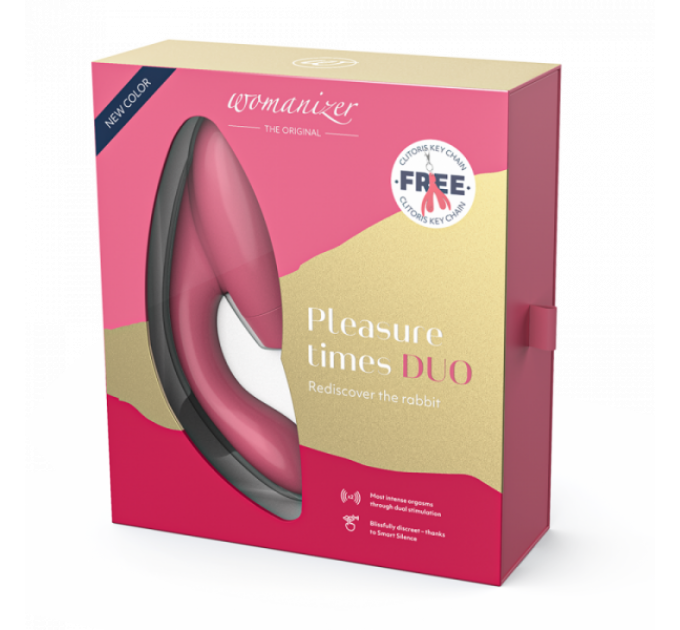 Інноваційний безконтактний стимулятор Womanizer Duo Raspberry, Рожевий