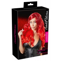 Парик с челкой Cottelli Wig red wavy long, красный