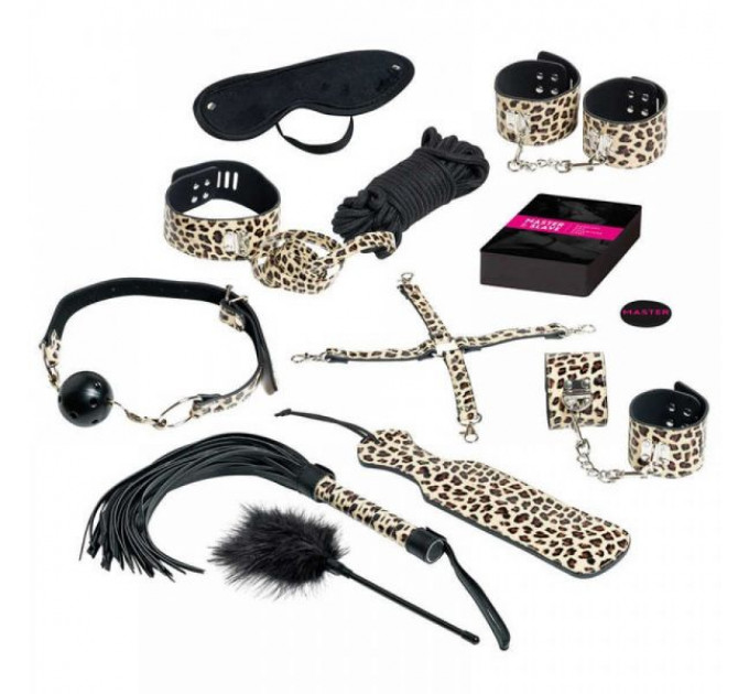 Набор БДСМ 10 предметов Master & Slave, Leopard