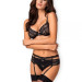 Комплект Obsessive Heartina 3 pcs set black L/XL
