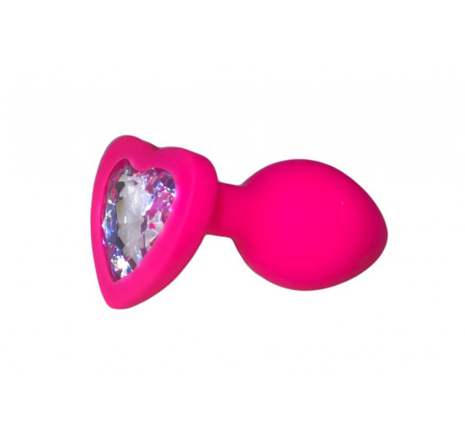Анальна пробка Pink Silicone Heart White Shape S