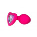 Анальна пробка Pink Silicone Heart White Shape S