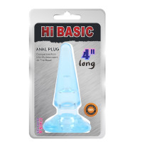 Анальная пробка без вибро Chisa Hi-Basic 11 см/4 см, голубой