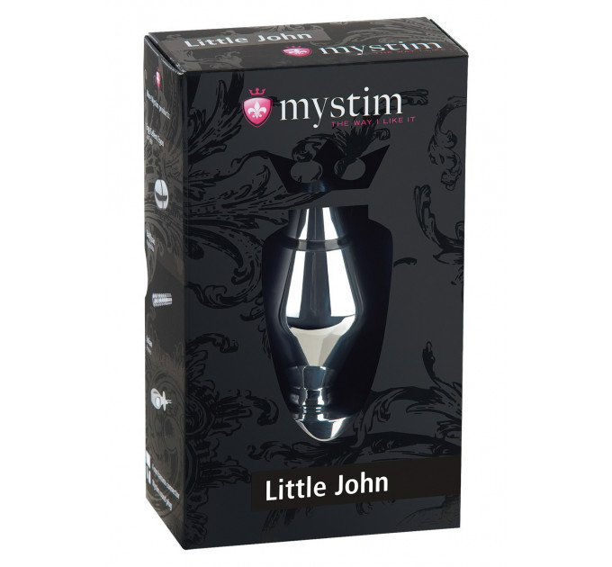 Анальная Пробка металлическая с электростимуляцией mystim little john