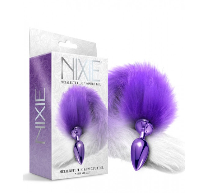 Анальна пробка з хвостом Global Novelties Nixie, фіолетовий