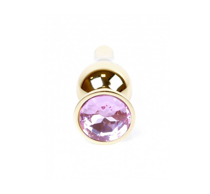 Анальная пробка с розовым камнем Plug-Jewellery Gold BUTT PLUG- Rose