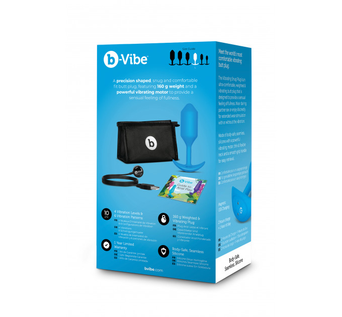 Анальна пробка з вібрацією b-Vibe VIBRATING SNUG PLUG розмір L, синя