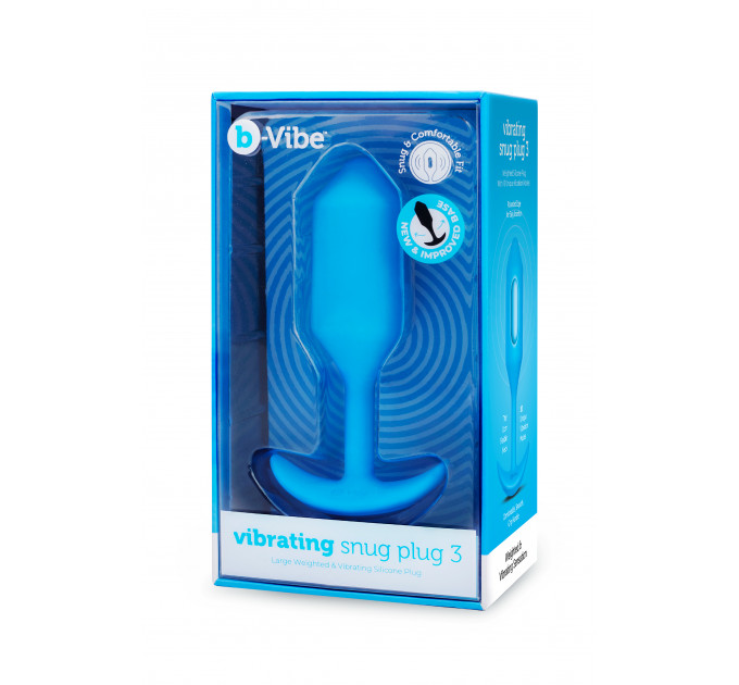 Анальна пробка з вібрацією b-Vibe VIBRATING SNUG PLUG розмір L, синя