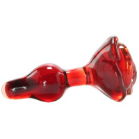 Стеклянная анальная пробка Pipedream ICICLES в виде розы, красная