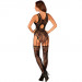 Комбинезон сетка с узором Obsessive F239 черный, S/M/L