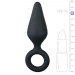 ET215BLK Анальная пробка со стоппером-кольцом Easytoys, силиконовая, черная, 12 х 3.5 см
