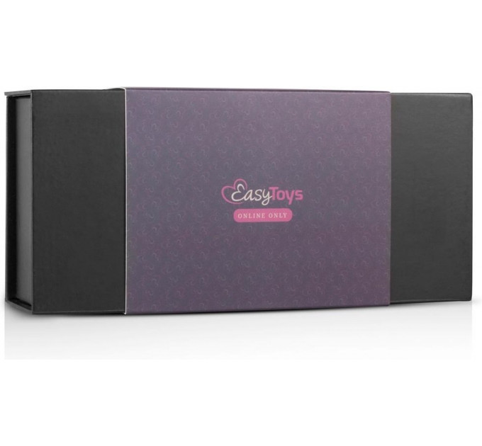 Страпон реалістичний на ременях Easytoys, силіконовий, чорний, 13 х 3.1 см.