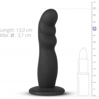 Страпон реалістичний на ременях Easytoys, силіконовий, чорний, 13 х 3.1 см.